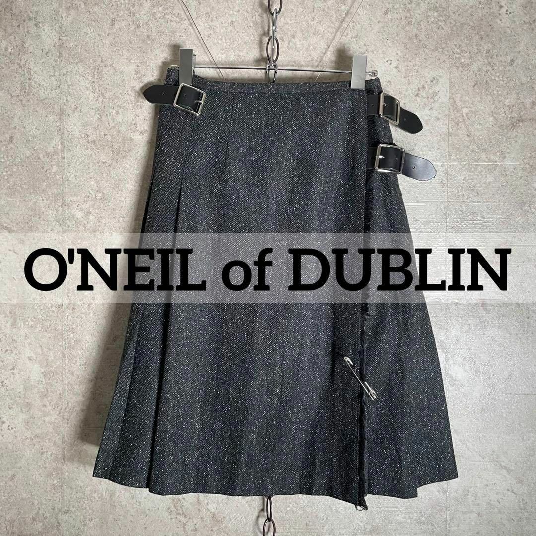 アイルランド製 O'NEIL of DUBLIN キルト ヘリンボーンスカート