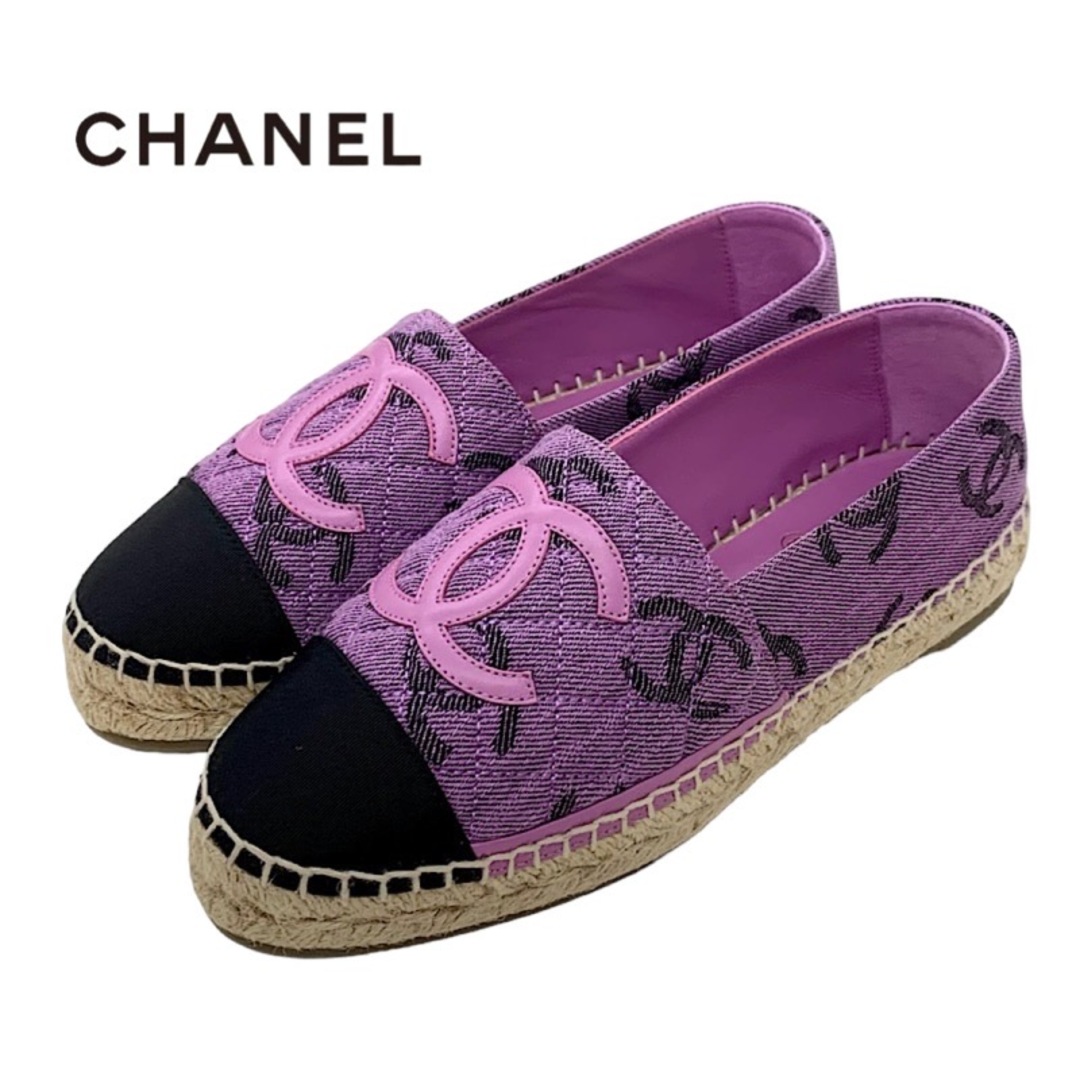 CHANEL キャンバス　シューズ　エスパドリーユ　スリッポン　37サイズ