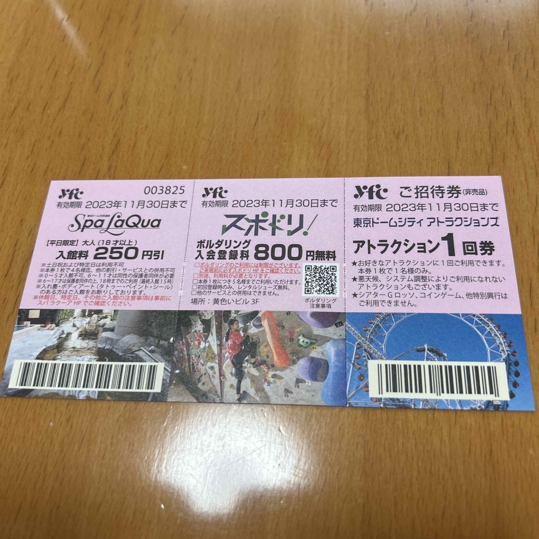 東京ドーム　ラクーア　チケット2枚