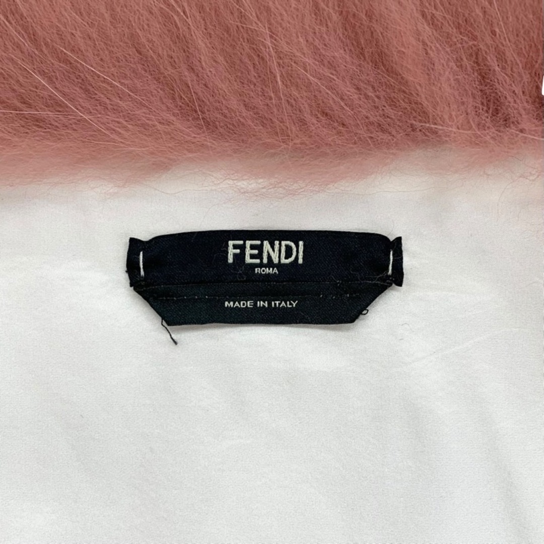 FENDI(フェンディ)のフェンディ FENDI ファー レザー ピンク レッド ロゴ ベルト ティペット マフラー レディースのファッション小物(マフラー/ショール)の商品写真