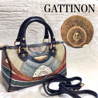 美品 GATTINON プラネタリウム 2way ミニボストン ショルダーバッグ(ショルダーバッグ)