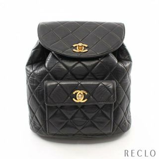 シャネル(CHANEL)のマトラッセ バックパック リュックサック ラムスキン ブラック ゴールド金具(リュック/バックパック)