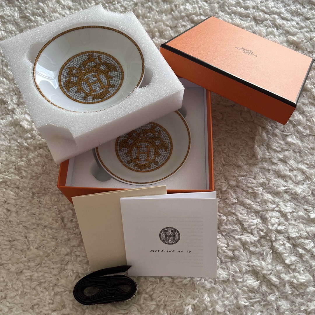 エルメス　HERMES モザイク　皿　醤油皿　ゴールド　新品　未使用　２枚