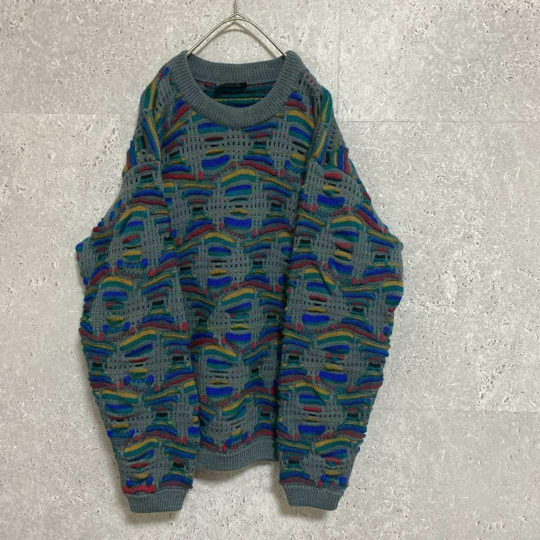 90S クージー COOGI 3Dニット メンズ S 古着 柄ニット 菅田将暉