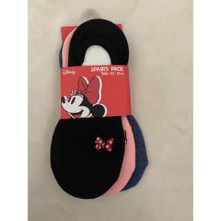 ディズニー(Disney)のディズニー　ミニー　リボン　ソックス　靴下　3足セット　ピンク　ブラック　ブルー(ソックス)