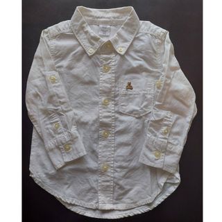 ベビーギャップ(babyGAP)のbabyGap　白　長袖　ボタンダウンシャツ　80センチ(シャツ/カットソー)