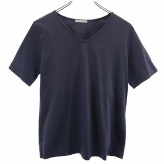 セオリーリュクス(Theory luxe)のセオリーリュクス 半袖 Vネック カットソー 38 ネイビー theory luxe 日本製 Tシャツ レディース 【中古】  【231002】 メール便可(カットソー(半袖/袖なし))