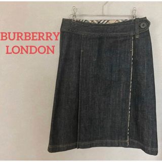 バーバリー(BURBERRY)のBURBERRY LONDON バーバリー ロンドン  デニム巻きスカート 36(ひざ丈スカート)