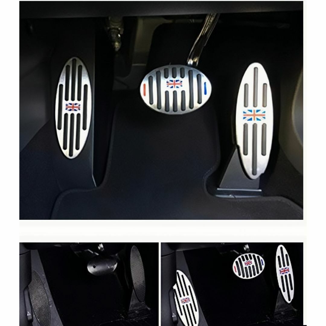 ミニ(ミニ)のBMW MINIミニ　アルミペダル ペダルカバー 全車種対応 工具不要 自動車/バイクの自動車(車内アクセサリ)の商品写真