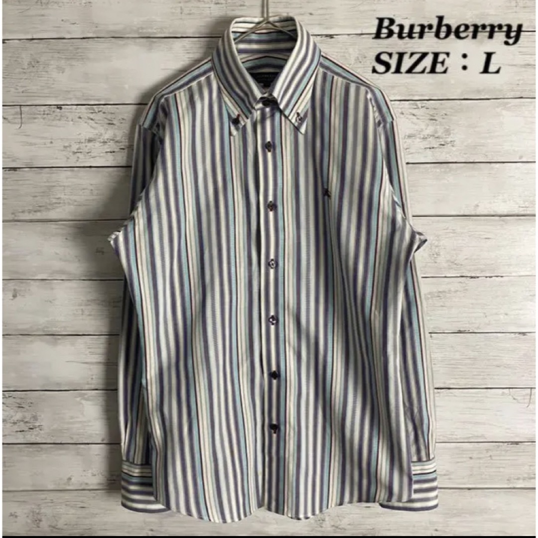BURBERRY BLACK LABEL(バーバリーブラックレーベル)の/《大人気ブランド》Burberry Black Label ストライプ　刺繍 メンズのトップス(シャツ)の商品写真