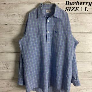 バーバリー(BURBERRY)の/《90年代》バーバリー　人気ブランド　刺繍ロゴ　BDシャツ　チェック(Tシャツ/カットソー(七分/長袖))