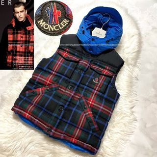 MONCLER - 本物 雑誌掲載 美品 モンクレール チェック柄 フード付き