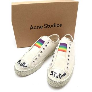 Acne Studios アクネストゥディオズ Ballow Rainbow USED加工 ローカットキャンバススニーカー ベージュ 43