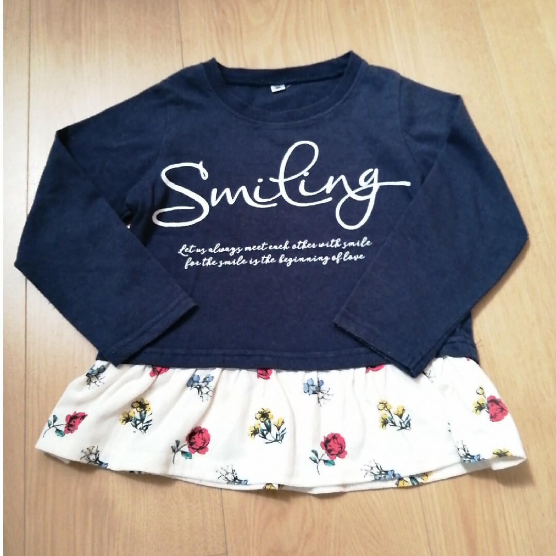 女の子　カットソー　SIZE100　２枚セット キッズ/ベビー/マタニティのキッズ服女の子用(90cm~)(Tシャツ/カットソー)の商品写真