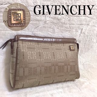 ジバンシィ(GIVENCHY)のGIVENCHY 総柄 ジャガード セカンドバッグ クラッチバッグ レザー ロゴ(クラッチバッグ)