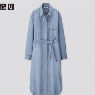 ユニクロ(UNIQLO)のユニクロ　ユー　デニムシャツワンピース　s(ロングワンピース/マキシワンピース)