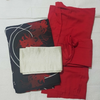 ふりふ - ふりふ 曼珠沙華の浴衣と半幅帯と2部式襦袢の通販 by mini