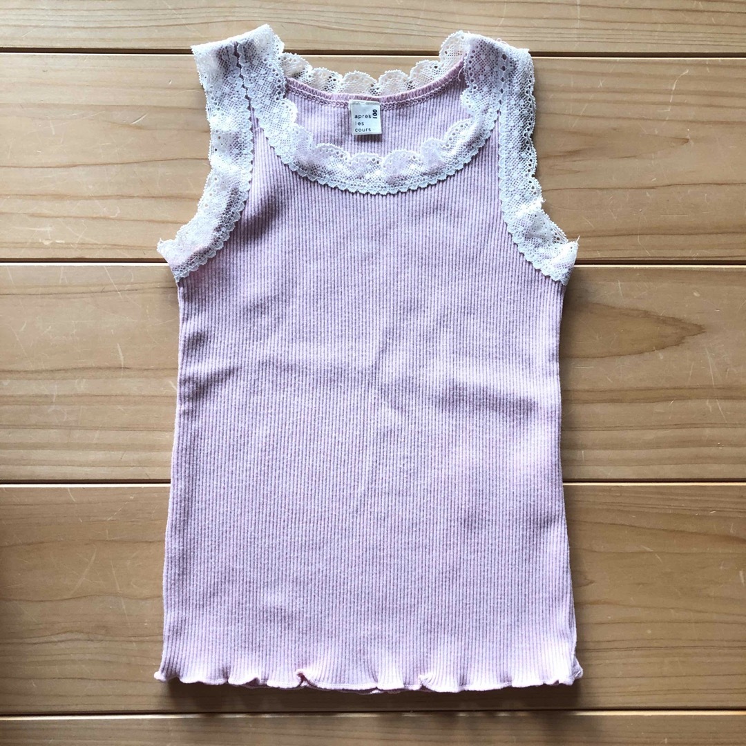 apres les cours(アプレレクール)のレースタンクトップ キッズ/ベビー/マタニティのキッズ服女の子用(90cm~)(Tシャツ/カットソー)の商品写真