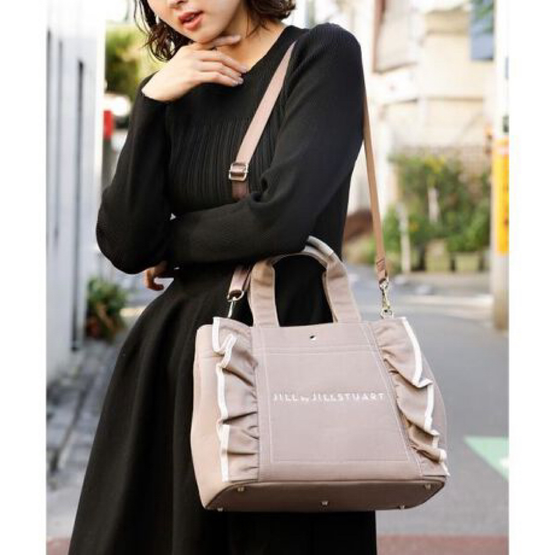JILLSTUART❤️ジルスチュアート❤️フリルトートバッグ大 モカ❤️ JILLSTUART❤️ジルスチュアート❤️フリルトートバッグ大 モカ❤️