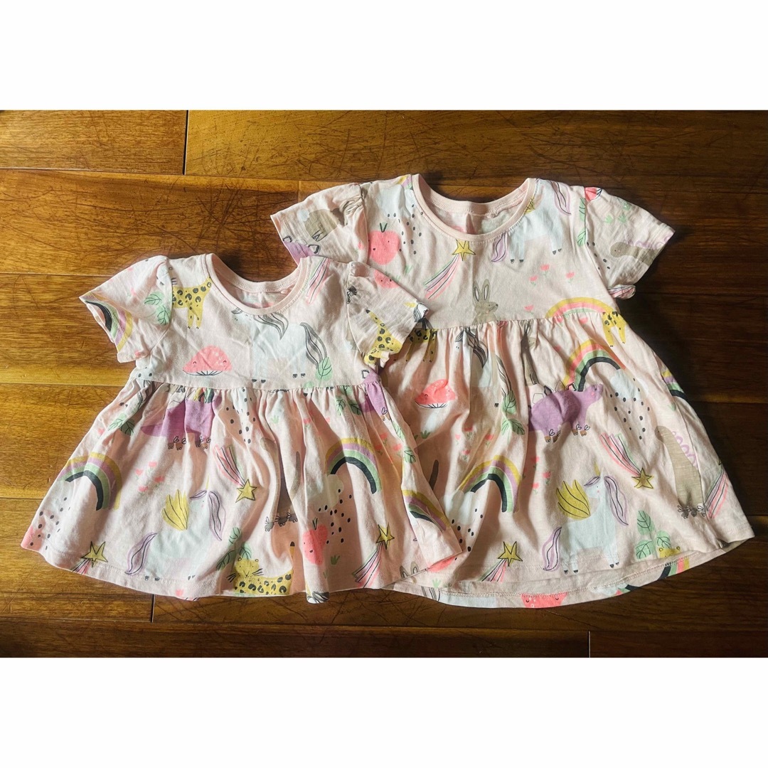 NEXT(ネクスト)の姉妹お揃いチュニック120＆90 キッズ/ベビー/マタニティのキッズ服女の子用(90cm~)(Tシャツ/カットソー)の商品写真