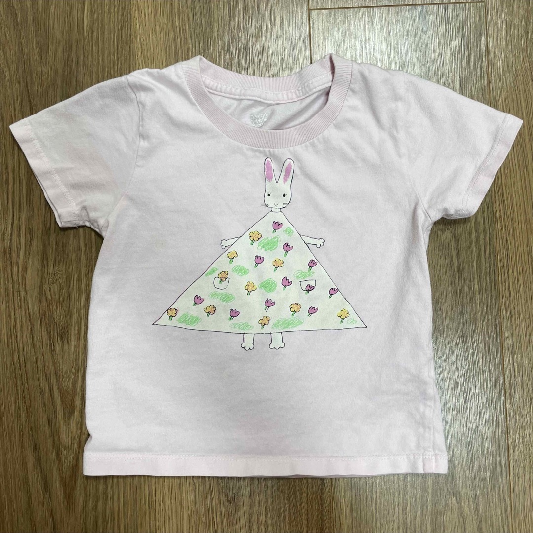 Design Tshirts Store graniph(グラニフ)のグラニフ　わたしのワンピース　Tシャツ　100 ピンク キッズ/ベビー/マタニティのキッズ服女の子用(90cm~)(Tシャツ/カットソー)の商品写真