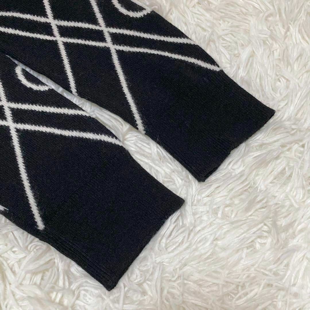 美品 エルメス ニット Hロンド カシミヤ100% 総柄 36