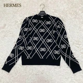 Hermes - 美品 エルメス ニット Hロンド カシミヤ100% 総柄 36の