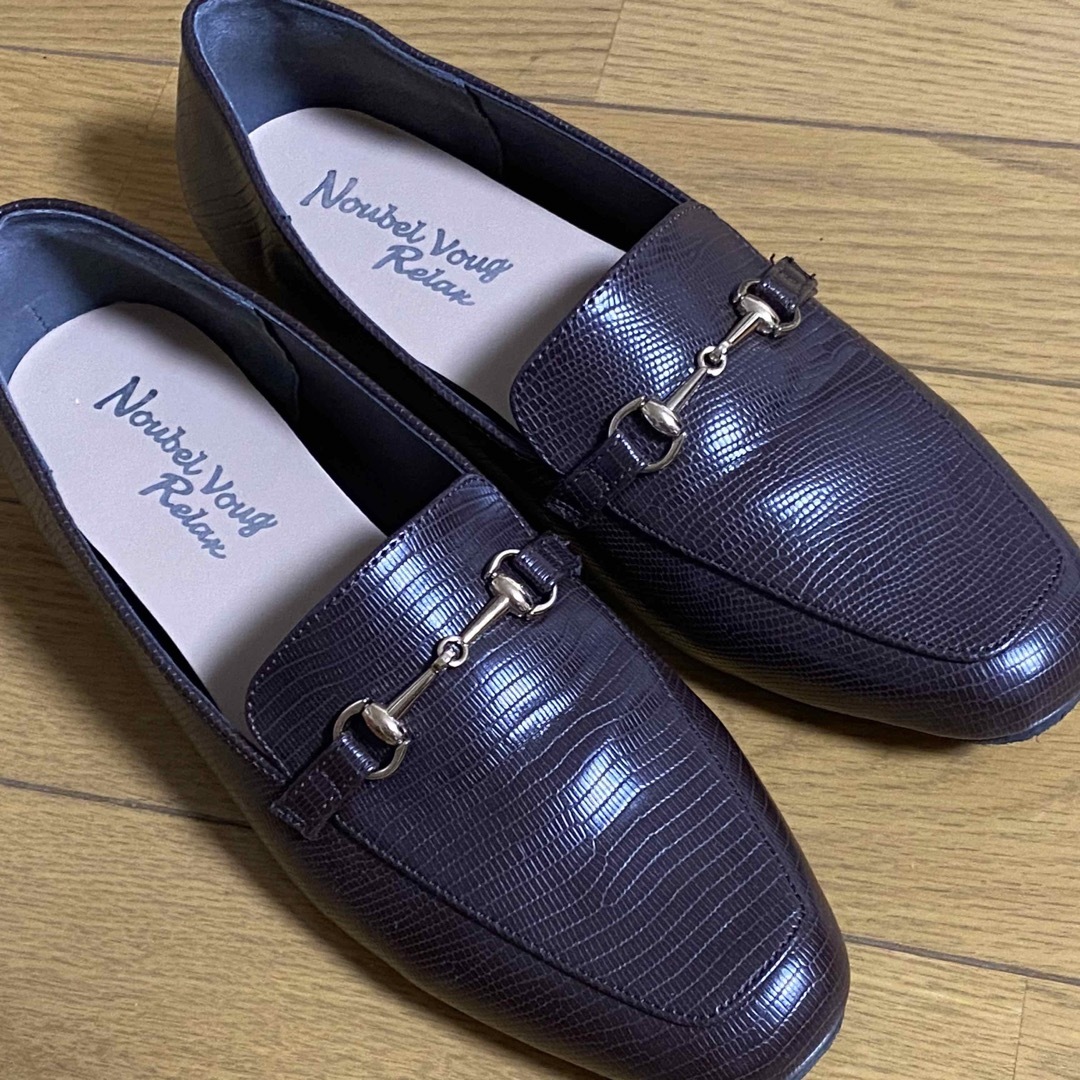 ヌーベルヴォーグ リラックス　リザード型押しビットローファーパンプス レディースの靴/シューズ(ローファー/革靴)の商品写真