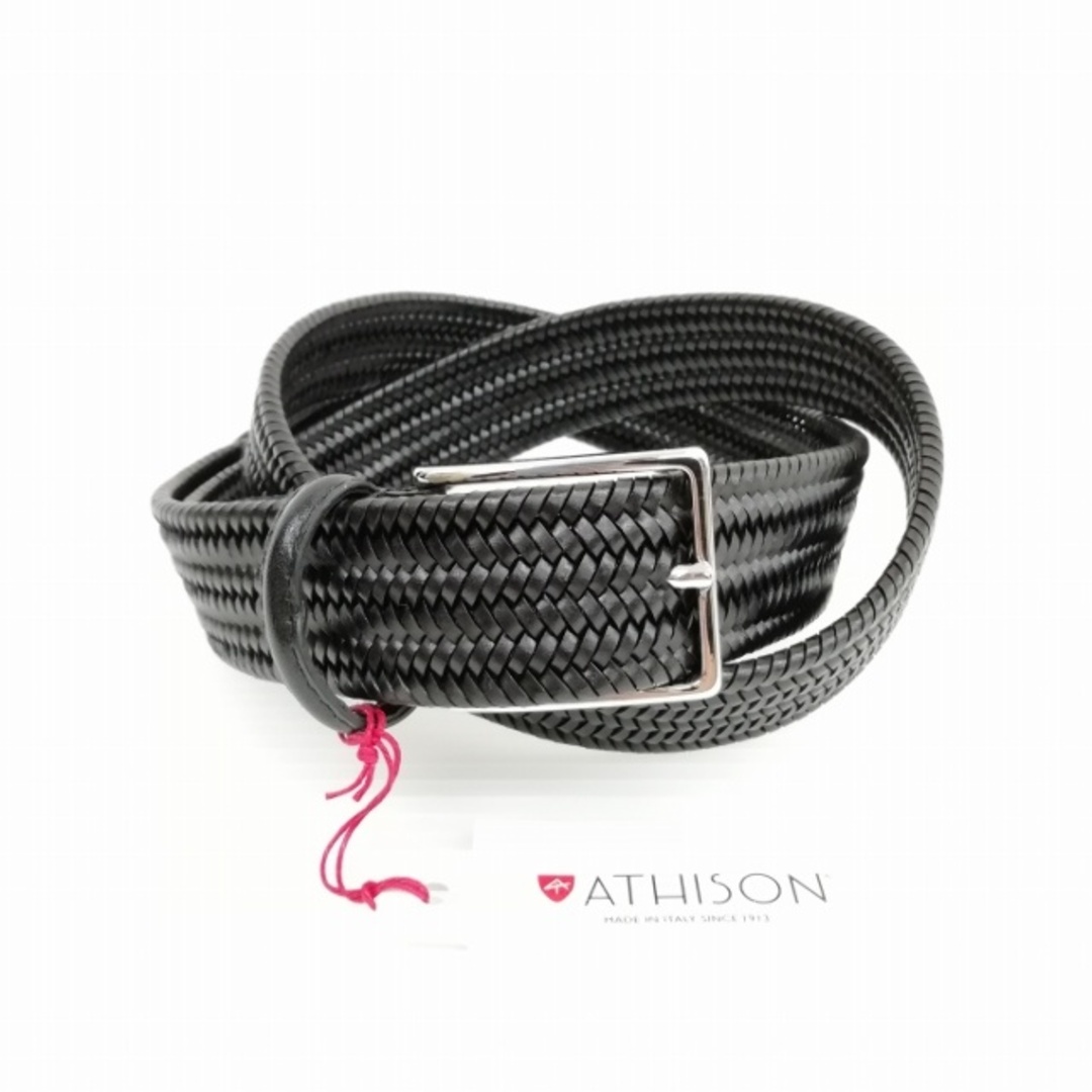 ATHISON アティソン ストレッチ レザー メッシュ ベルト M/L