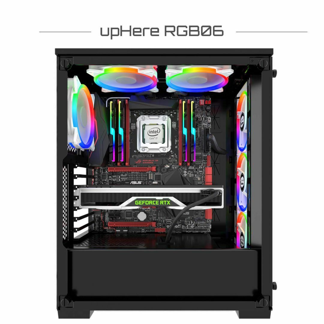 【サイズ:120mm-5本-白い】upHere 120mm RGB PCケースフ 7