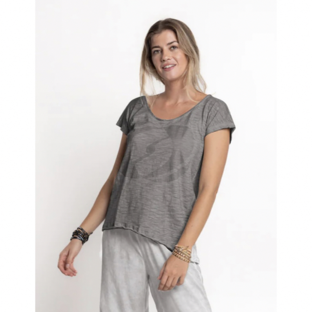 salsation サルセーション ワイドネックTシャツ ダークグレー S - その他