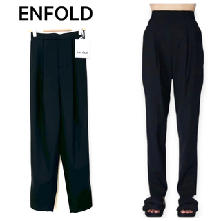エンフォルド(ENFOLD)の新品✨ENFOLD サイドベンツ ゴム ジョッパーズ パンツ ウール 黒 34(カジュアルパンツ)