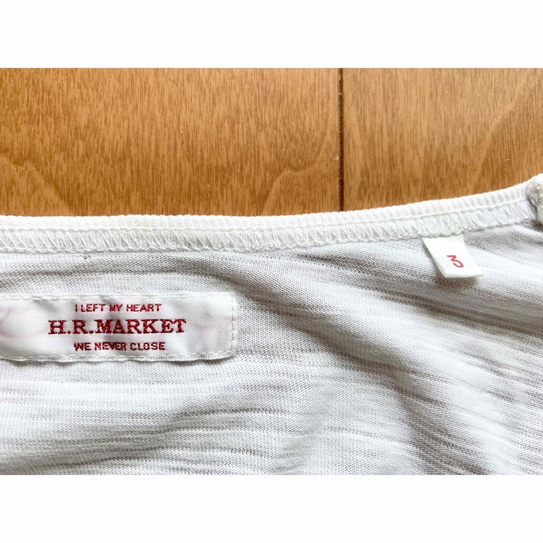HOLLYWOOD RANCH MARKET(ハリウッドランチマーケット)のハリウッドランチマーケット　Uネック　ロンT ホワイト メンズのトップス(Tシャツ/カットソー(七分/長袖))の商品写真