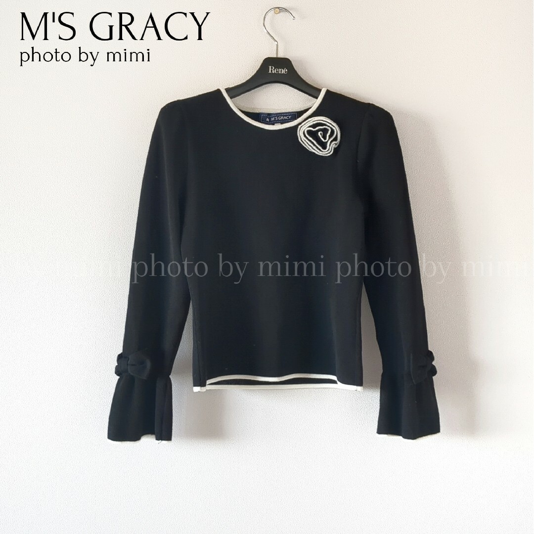 39SGRACYのMM'S GRACY*フラワーモチーフ付きニット