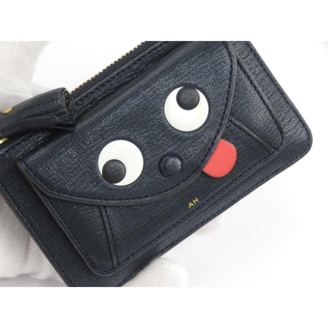 ANYA HINDMARCH(アニヤハインドマーチ)の■中古■　アニヤ ハインドマーチ カード コイン ケース レザー ネイビー 142755 箱 【46247】 レディースのファッション小物(コインケース)の商品写真