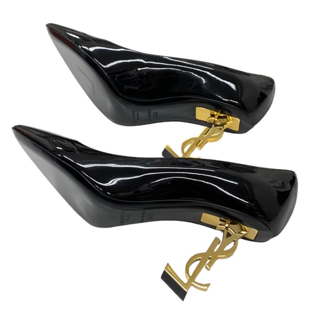 Saint Laurent(サンローラン)のサンローラン SAINT LAURENT オピウム パンプス 靴 シューズ パテント ブラック 黒 ゴールド YSLロゴヒール レディースの靴/シューズ(ハイヒール/パンプス)の商品写真