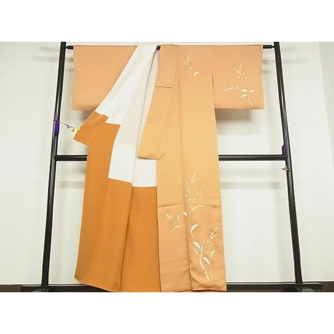 平和屋-こころ店■訪問着 枝花文 金彩 着丈155cm 裄丈63cm 正絹 逸品 B-ey5381