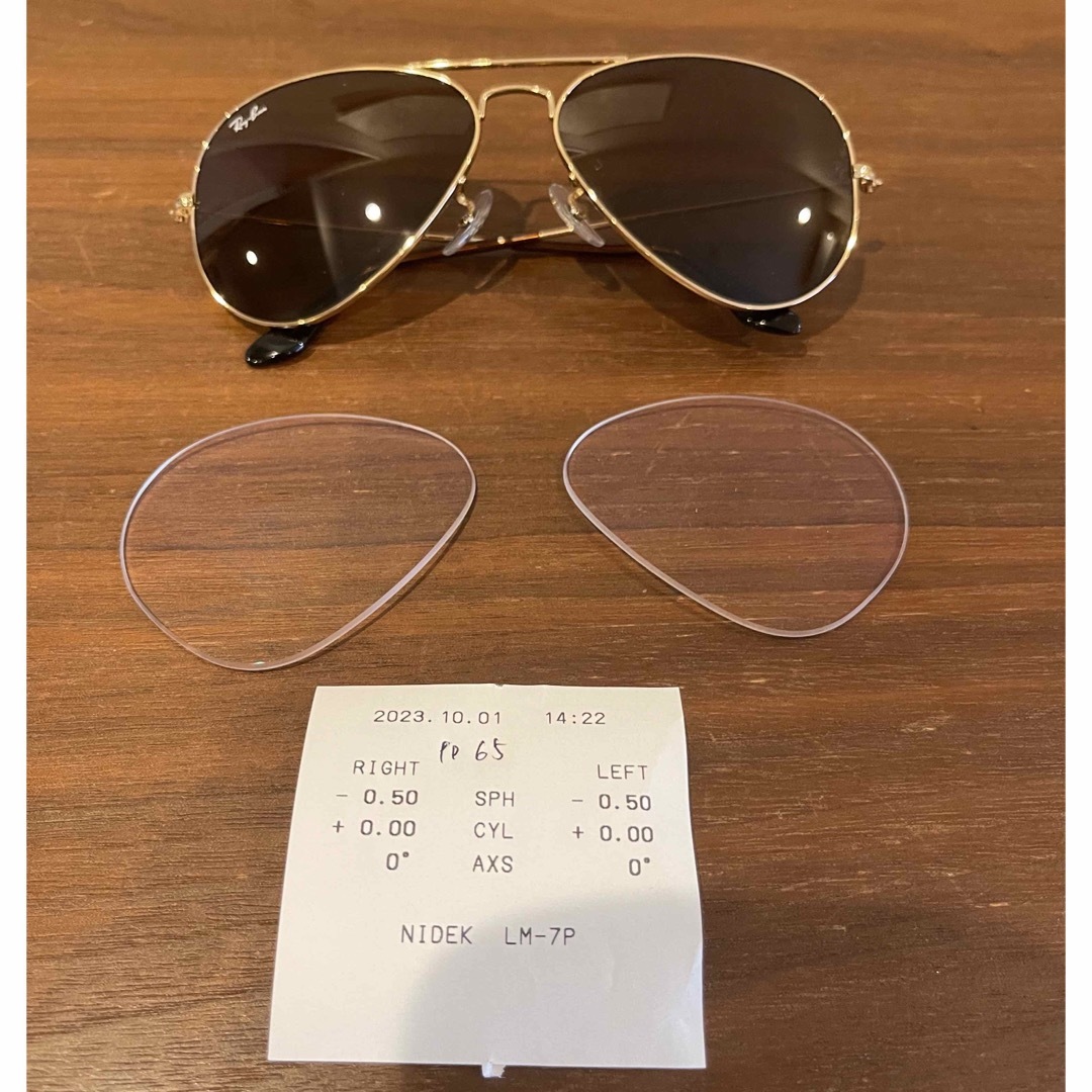 レイバン RAY-BAN ティアドロップ サングラス 透明レンズ 度入りゴールド | フリマアプリ ラクマ