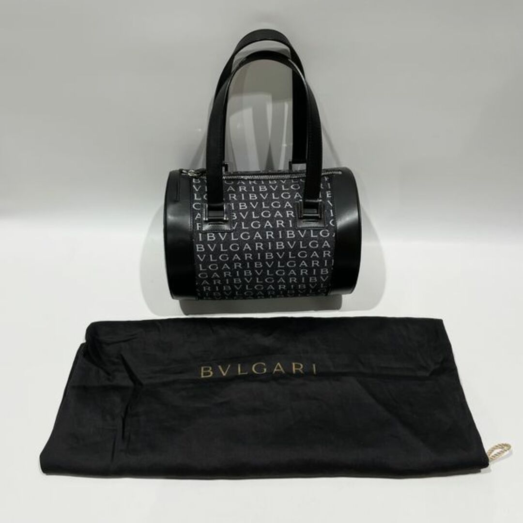 【未使用級】ブルガリ　ハンドバッグ　ビーゼロワン　ロゴマニア　デニム　筒型　黒