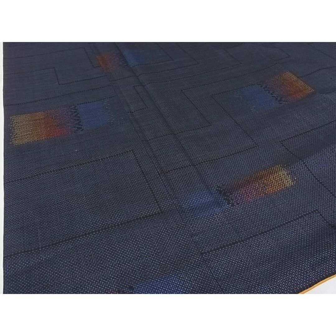 平和屋-こころ店■本場大島紬 7マルキ 幾何学文様 着丈161cm 裄丈64.5cm 正絹 逸品 A-zi5910