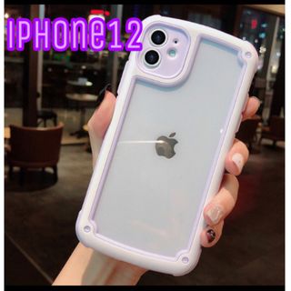 iPhoneケース iPhone12 シンプル フレーム パープル 大人気(iPhoneケース)