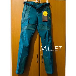 MILLET ストレッチパンツ グリーン 裏起毛秋冬(クロップドパンツ)