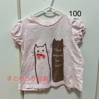 サンカンシオン(3can4on)の女の子 トップス ピンク 猫 100(Tシャツ/カットソー)