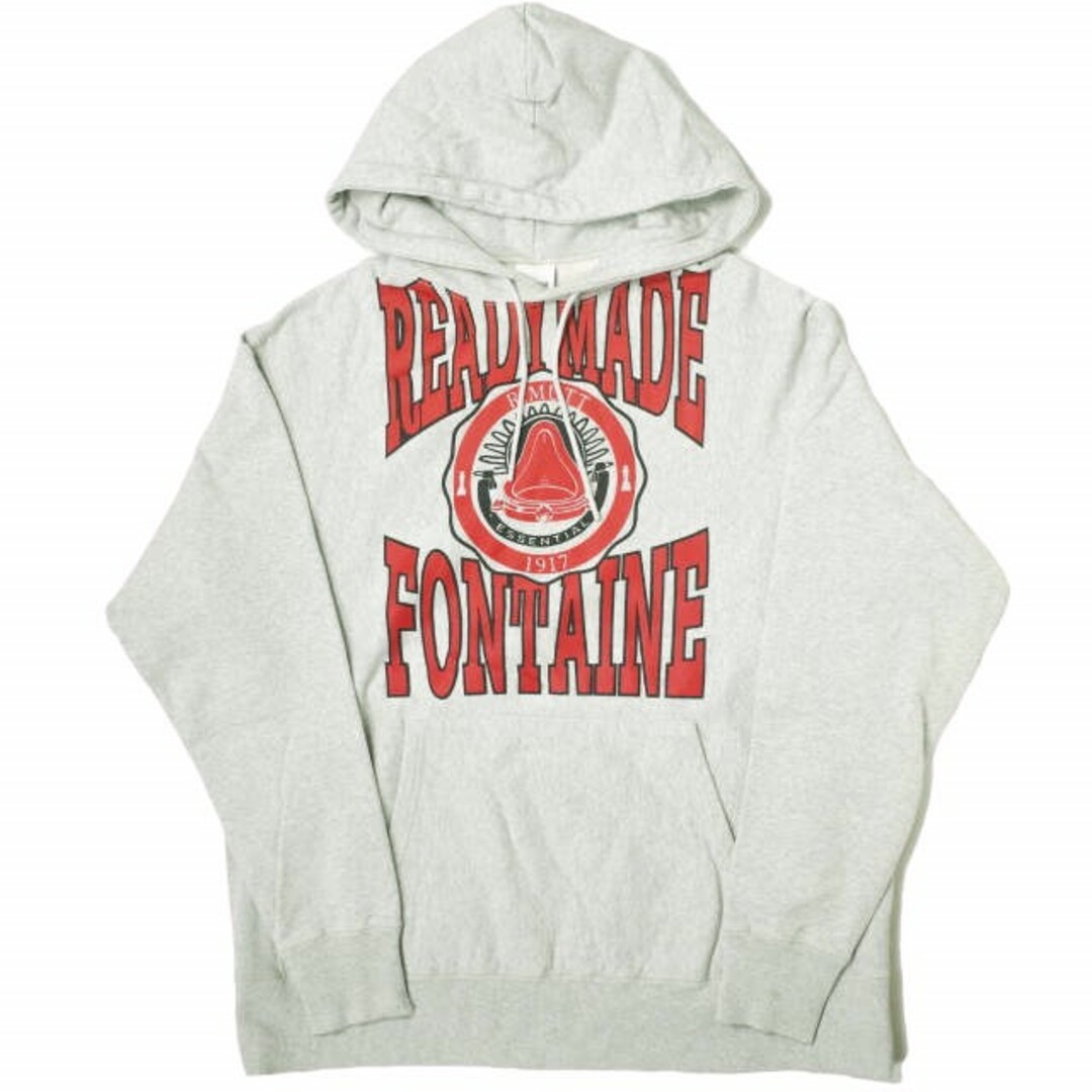 READYMADE レディメイド 21AW 日本製 HOODIE(R.MUTT) アールマット スウェットプルオーバーパーカー  RE-CO-GR-00-00-195 L GRAY オーバーサイズ カレッジ トップス【中古】【READYMADE】 | フリマアプリ ラクマ