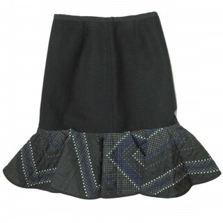 Sacai サカイ 23AW Wool Melton Skirt ウールメルトン ポケット スカート レディース ブラック 23-06954