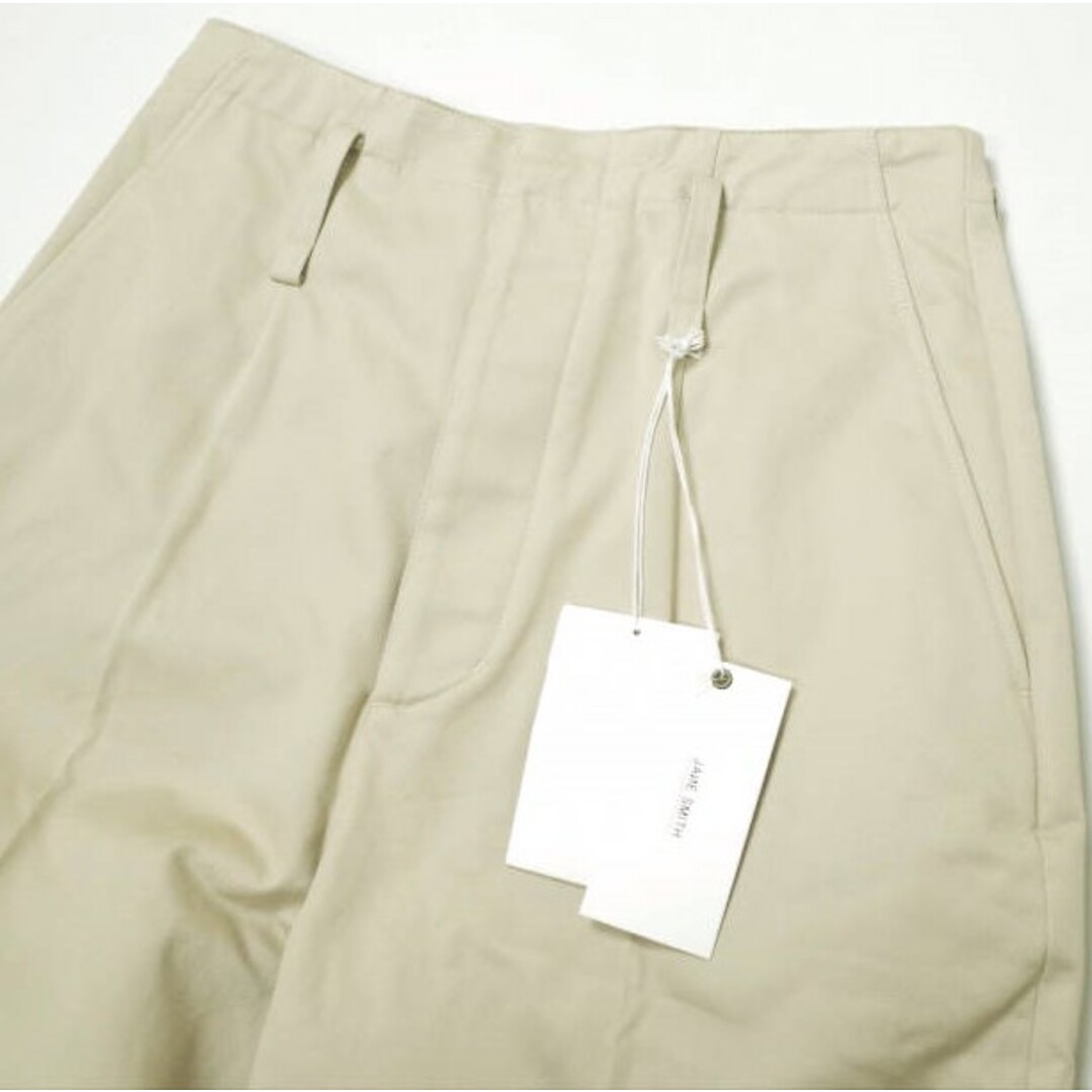 JANE SMITH ジェーンスミス 20SS 日本製 CLASSIC BUCKLE BUCK PANTS クラシックバックルバックパンツ 20SPT-#238L 36 BEIGE ハイウエスト ワイド テーパード チノ ボトムス【新古品】【JANE SMITH】