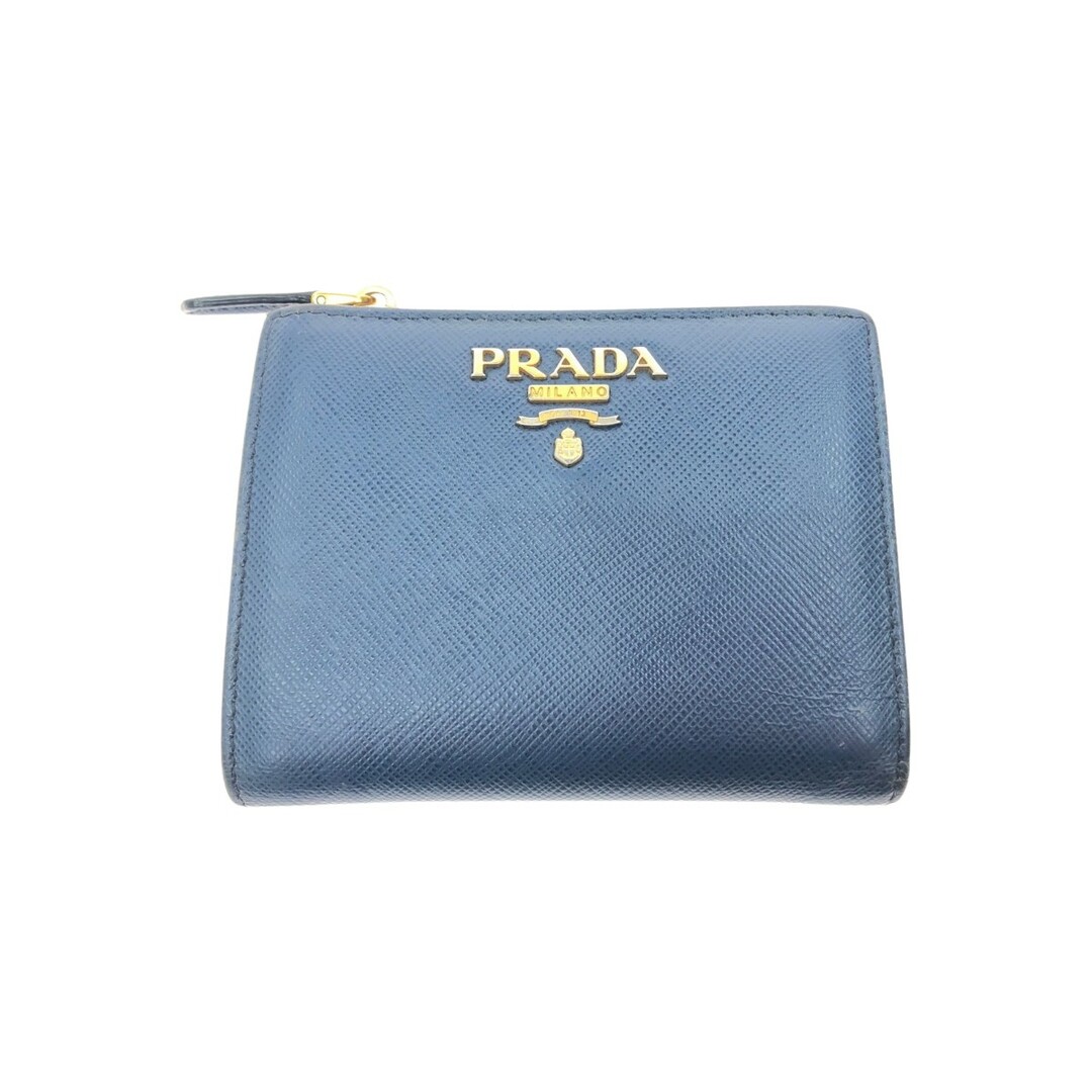 ▼▼PRADA プラダ レディース 二つ折り財布 パスケース付 サフィアーノレザー 1ML023 ブルー