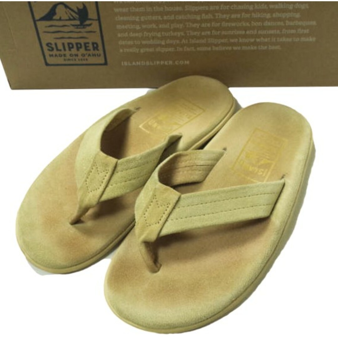 ISLAND SLIPPER(アイランドスリッパ)のISLAND SLIPPER x BEAMS アイランドスリッパ ビームス 別注 スエードトングサンダル US5(23cm) ベージュ ビーチ シューズ【中古】【ISLAND SLIPPER × BEAMS】 レディースの靴/シューズ(サンダル)の商品写真