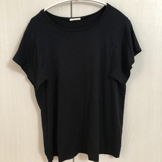 ジーユー(GU)のジーユー　gu    カットソー  Tシャツ　ノースリーブ   黒　L(Tシャツ(半袖/袖なし))