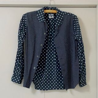 ブラックコムデギャルソン(BLACK COMME des GARCONS)のドット柄丸襟シャツ(シャツ/ブラウス(長袖/七分))